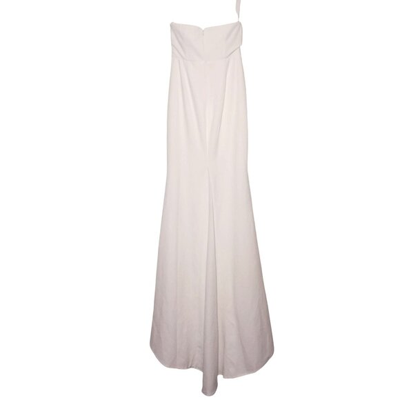 NEW Lulus To Be Yours Ivory Strapless Pleated Mermaid Maxi Dress Size M - Picture 7 of 16